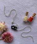 Crochet Silk Thread Flowers Hoop Rakhi - Navy/Silver