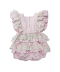 The Lacy Cotton Frill Romper (Pink)