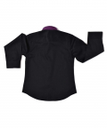 Black Shirt With Purple Collar & Embroidery On Chest