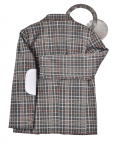 Eagle Grey Checkered Blazer With White Elbow Patch