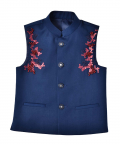 Navy Blue Kurta With Embroidered West Coat