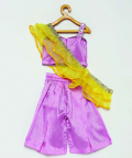 Lavendar Co-Ord Set With Ruffle Dupatta