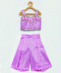 Lavendar Co-Ord Set With Ruffle Dupatta