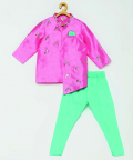 Pink Turquoise Embroidered Sherwani