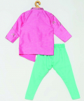 Pink Turquoise Embroidered Sherwani