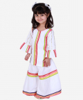 White Sharara Set With Multicolour Stripes