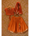 Benarasi Choli with an Orange Lehenga