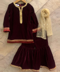 Makhmal Sharara Set