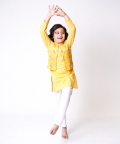 Mustard Embellished Jacket Kurta Set