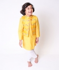 Mustard Embellished Jacket Kurta Set
