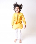 Mustard Embellished Jacket Kurta Set