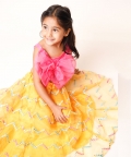 Mustard Orange Lehenga with Pink Top