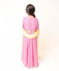Pink Jaquared Print Georgette Anarkali