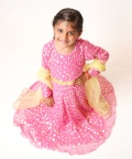 Pink Jaquared Print Georgette Anarkali