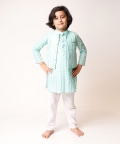 Sky Blue Kurta with White Pyjama