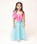 Organza Lehenga Set with Pink Rose Top