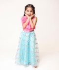 Organza Lehenga Set with Pink Rose Top