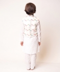White Jacket Kurta with White Pyjama