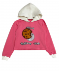 Personalised Pink cropped Sweatshirt with personal message hidden in QR code