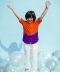 Tiber Taber Boys Shirt Tie Dye Ombre-Orange