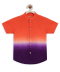 Tiber Taber Boys Shirt Tie Dye Ombre-Orange