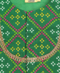 Tiber Taber Girls Lehenga Set Printed Bandhani - Green