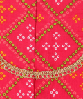 Tiber Taber Girls Lehenga Set Printed Bandhani - Pink