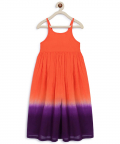 Tiber Taber Girls Maxi Dress Tie Dye Ombre-Orange