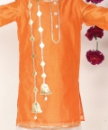 Orange Shell Kurta Set For Boys