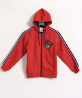 Cotton Fleece Jacket With Teddy Face Motif