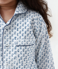 Personalised Jade Blockprint Pajama Set (Indigo)