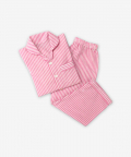 Personalised Classic Pink Stripes Pajama Set For Women 