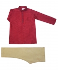 Maroon Embroidered Kurta