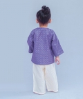 SnuggleMe Unisex Mauve Chanderi Zari  Dotted Front Open Kurta