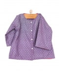 SnuggleMe Unisex Mauve Chanderi Zari  Dotted Front Open Kurta