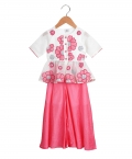 Fuschia Peplum And Flared Palazzo