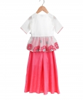 Fuschia Peplum And Flared Palazzo