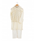 Gold Print Bandhgala Set