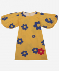 Meringue Dress Orange And Blue Flowers