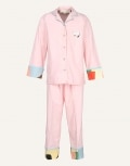 Girls Sweet Rose Pyjama Set With Leger Print Stripes