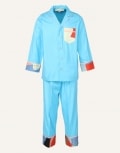 Boys Sky Blue Pyjama Set With Leger Print
