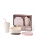 Miniware Sip & Snack- Suction Bowl with Sippy Cup Feeding Set  Vanilla/Cotton Candy