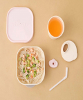 Miniware Sip & Snack- Suction Bowl with Sippy Cup Feeding Set  Vanilla/Cotton Candy