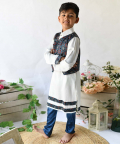 Ajrak Jacket Kurta Set