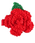 Mini Rose Alligator Clip - Red