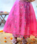 Grey Pink Ikkat Anarkali