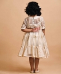 JuteSilk Frock Cum Tunic With Hand Block Printed Panels