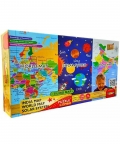 3 In 1 Combo Map, Learn Jigsaw Puzzles Board Game-108 Pc