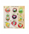  Fruits Name & Shape Cutting Wooden Puzzles Toy