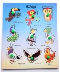 Birds Name & Shape Cutting Wooden Puzzles Toy